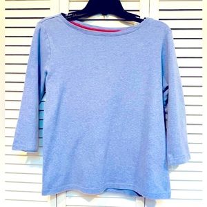 Talbots Women's Blue 3/4 Sleeve Crew Neck T-Shirt Size MP
